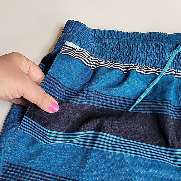 NEW L NIKE REPEL BOARD SWIMMING SWIM TRUNKS BLUE BLACK SHORTS MEN'S LARGE NWT - Picture 8 of 16